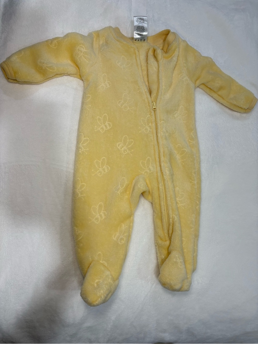 Disney Yellow Fleece Baby Footed One-Piece Romper